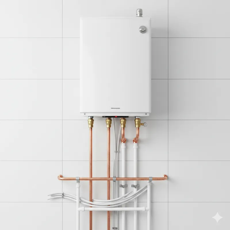 Instalação de termo-acumulador