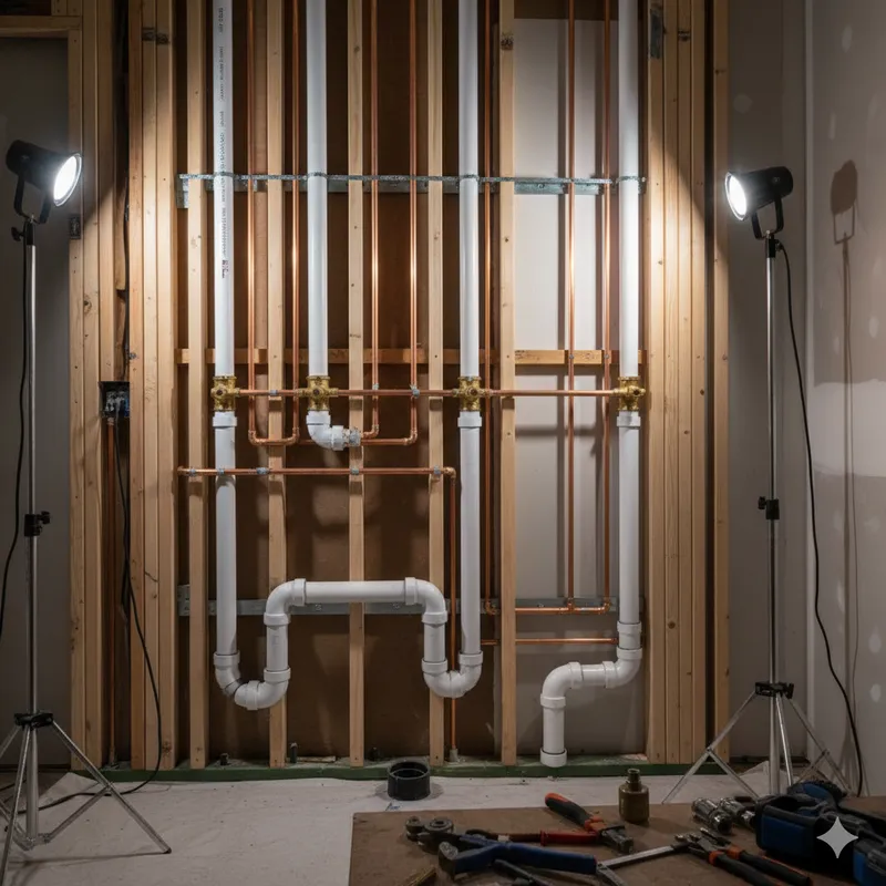 Canalização de renovação de casa de banho